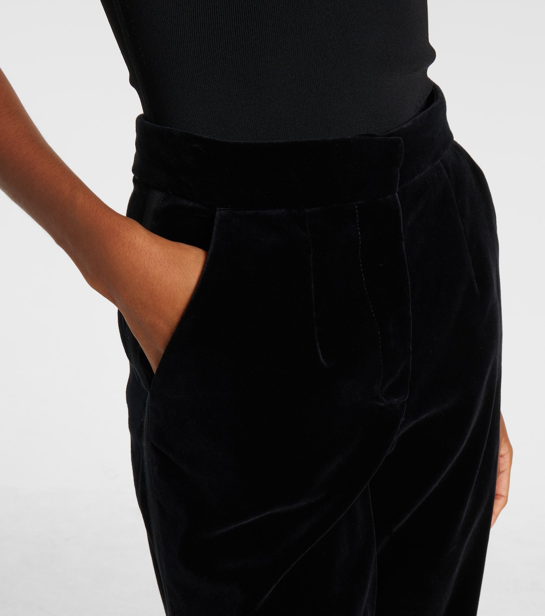 Cotton velvet wide-leg pants | Costarellos