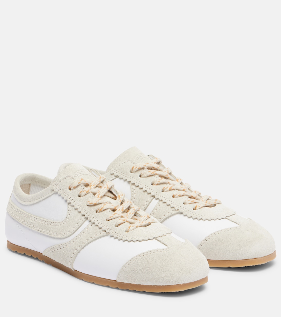 Suede-trimmed leather sneakers | Dries Van Noten