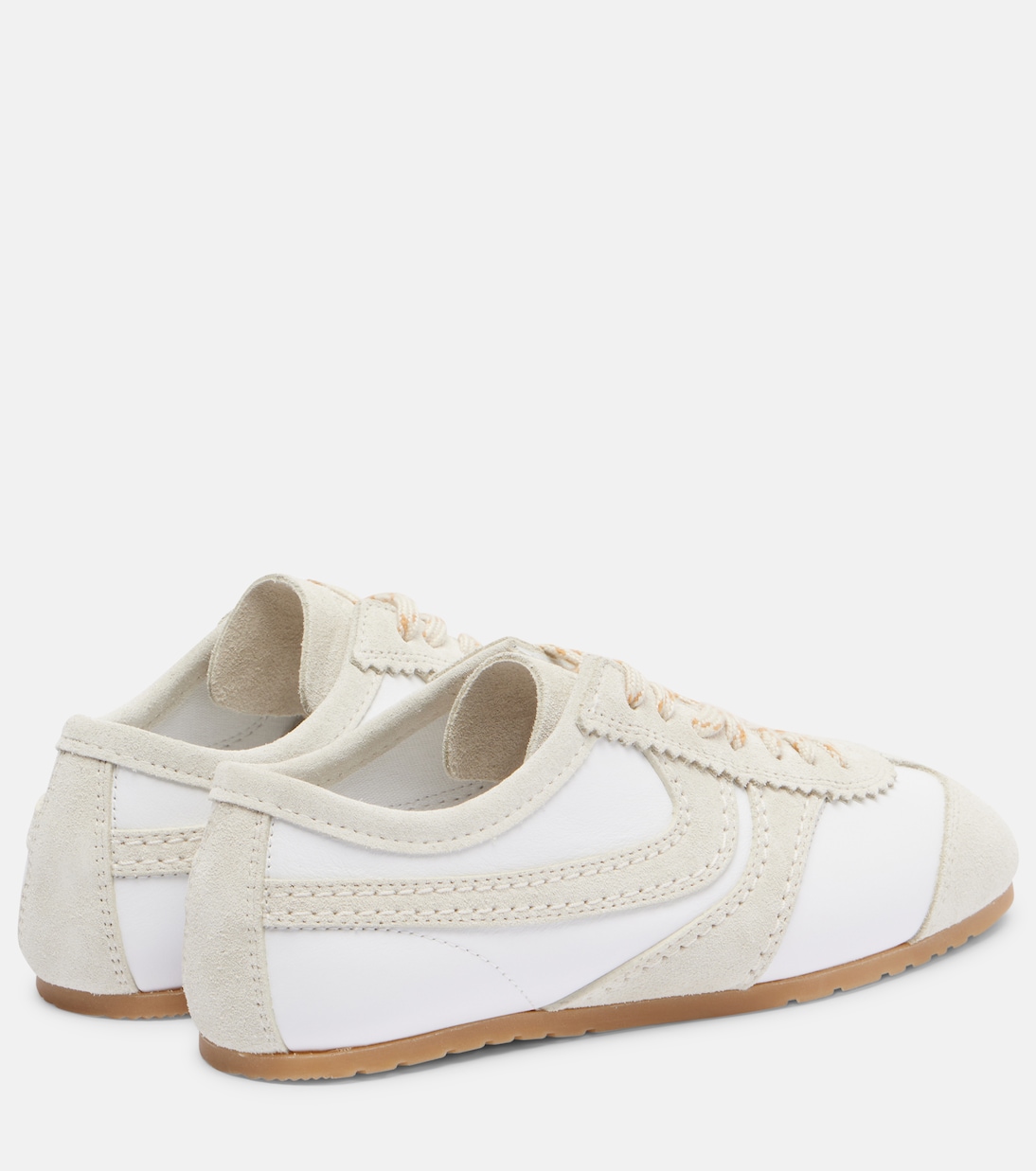 Suede-trimmed leather sneakers | Dries Van Noten