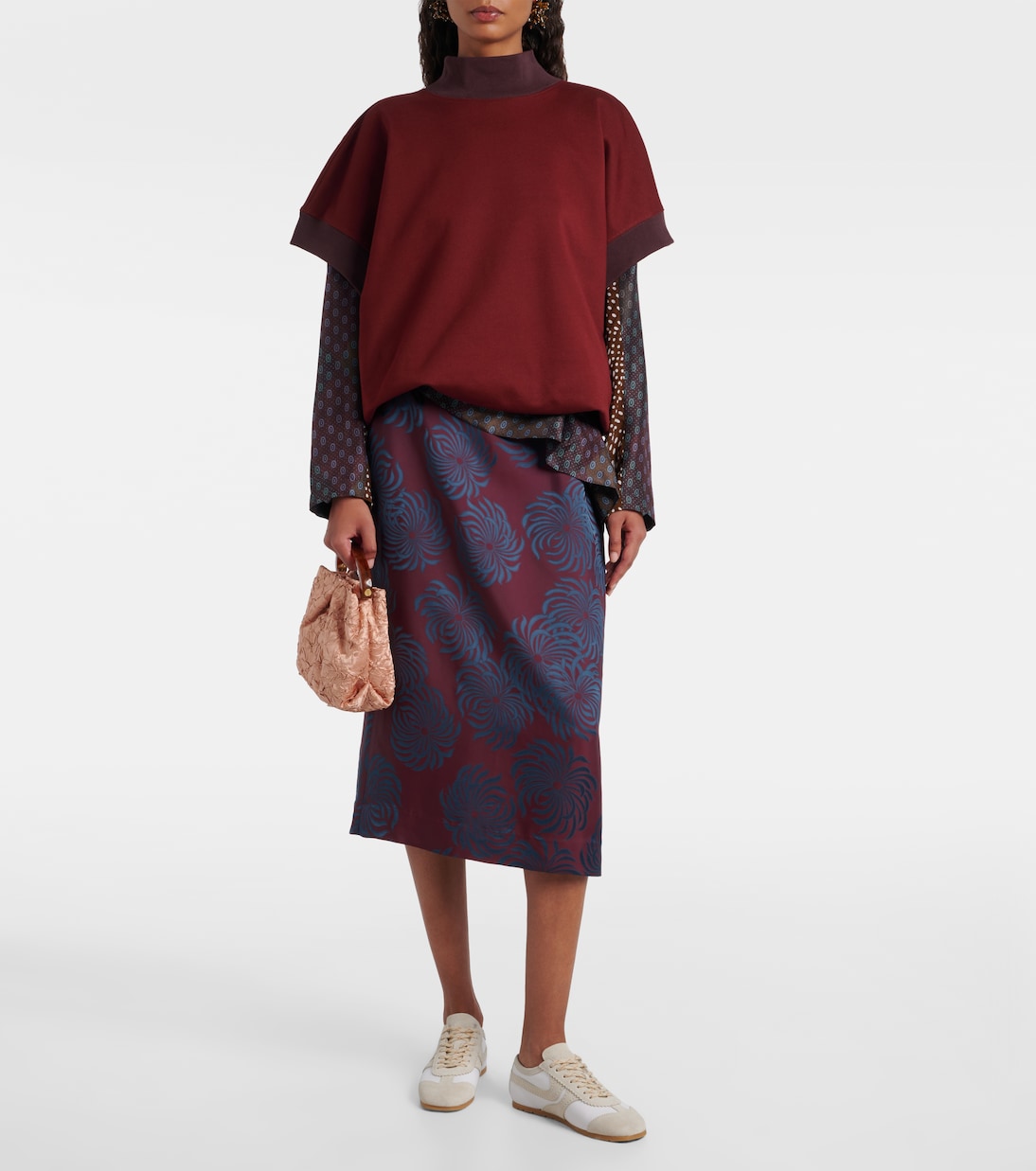 Suede-trimmed leather sneakers | Dries Van Noten