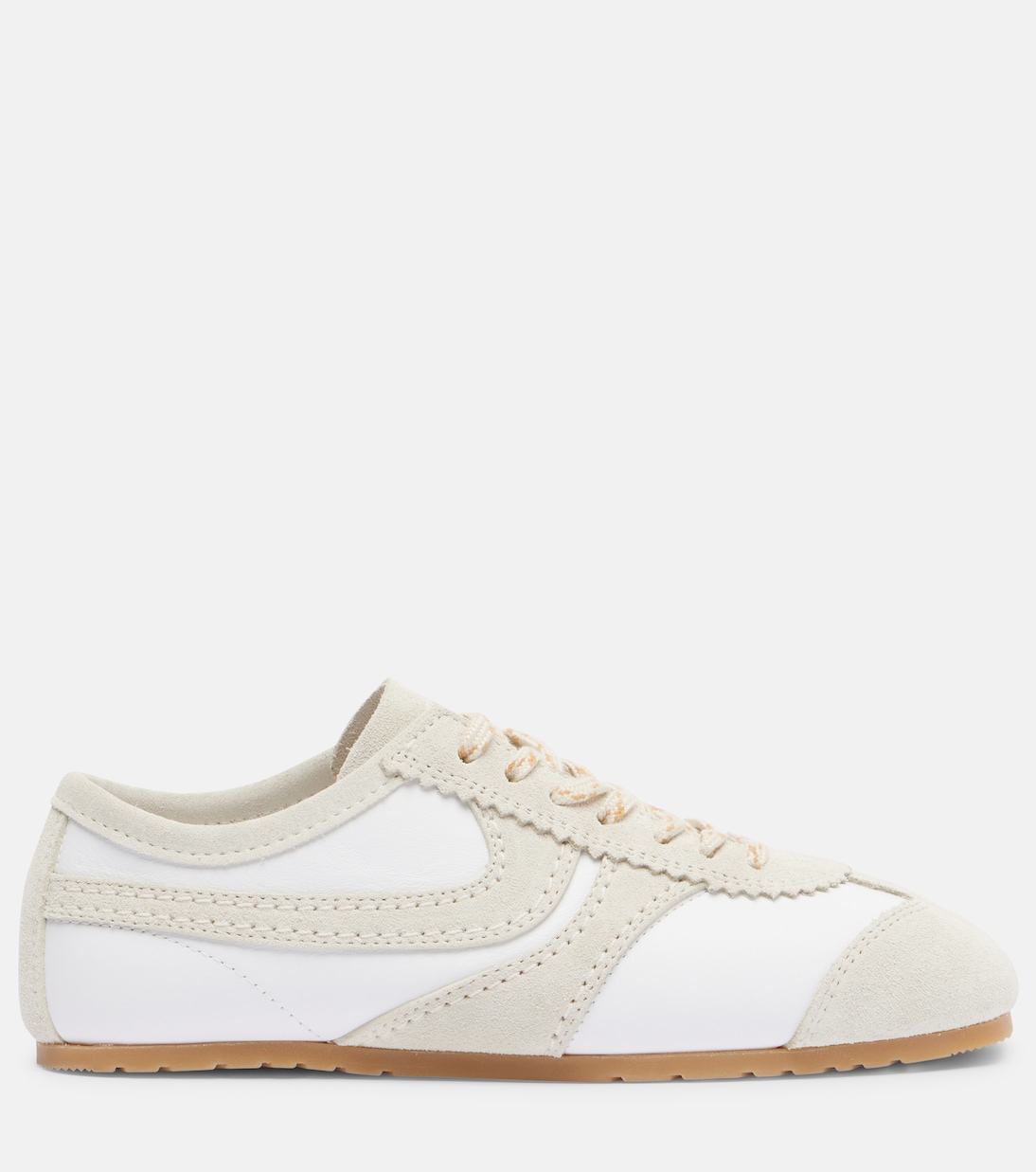 Suede-trimmed leather sneakers | Dries Van Noten