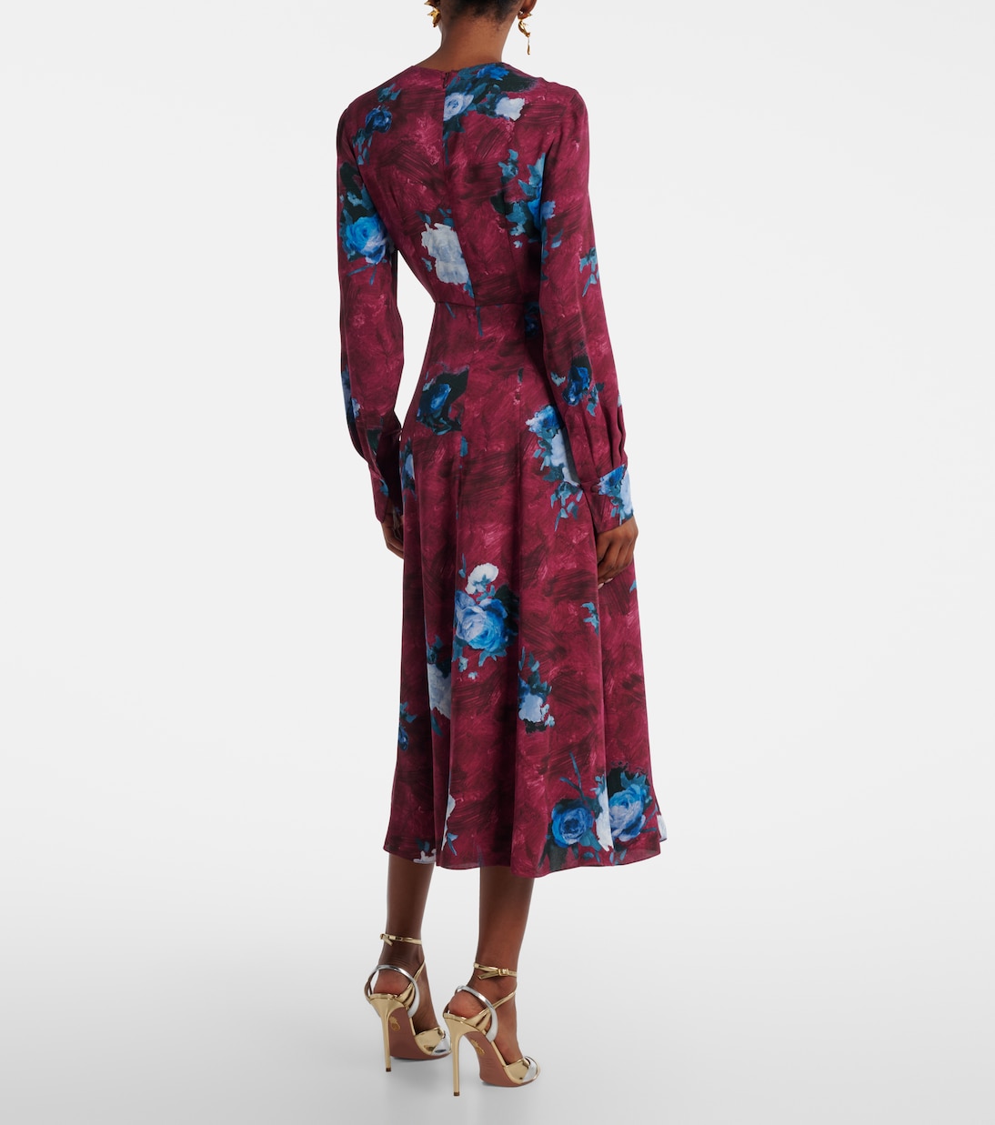 Floral crêpe midi dress | Erdem
