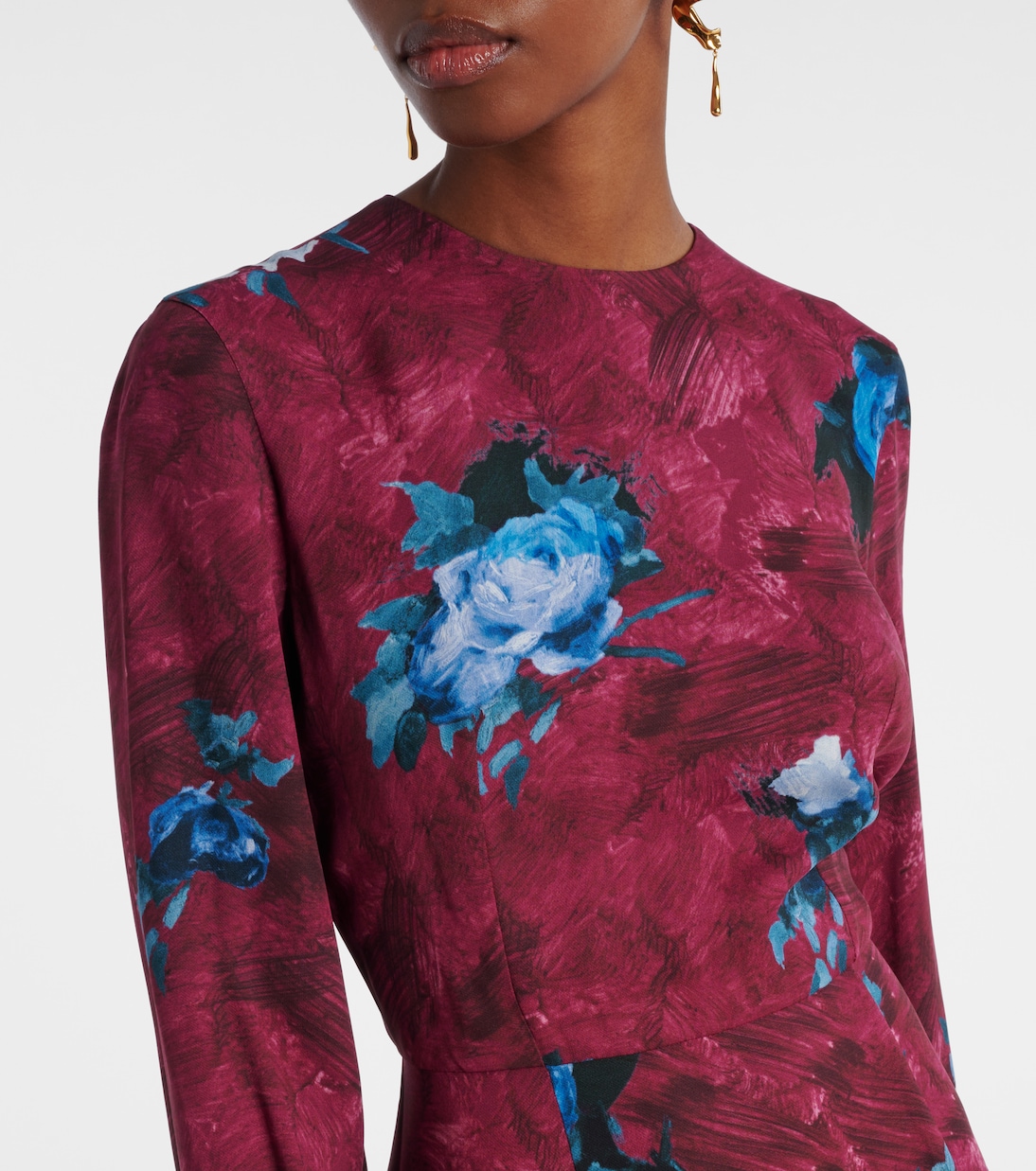 Floral crêpe midi dress | Erdem