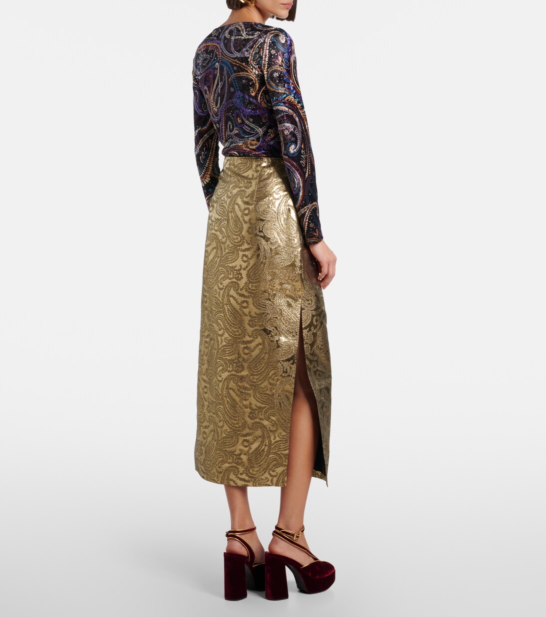 Paisley brocade midi skirt | Etro