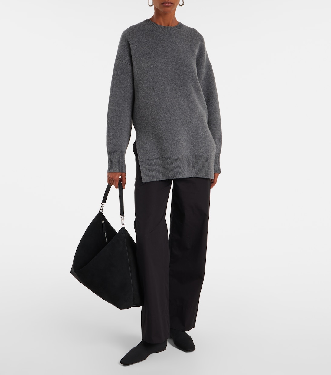 Tote Bag Bevel aus Veloursleder | Toteme