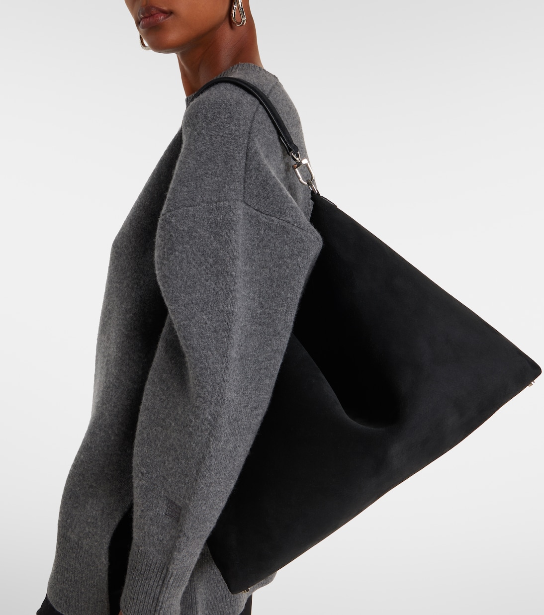 Tote Bag Bevel aus Veloursleder | Toteme