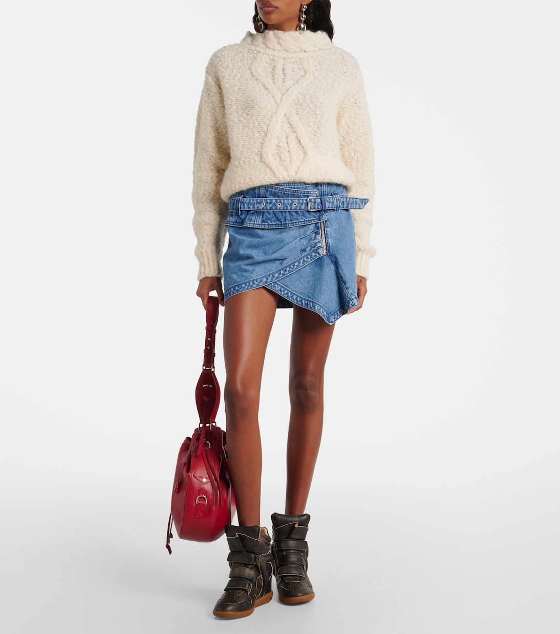 Minifalda envolvente Siyen de denim de algodón | Isabel Marant
