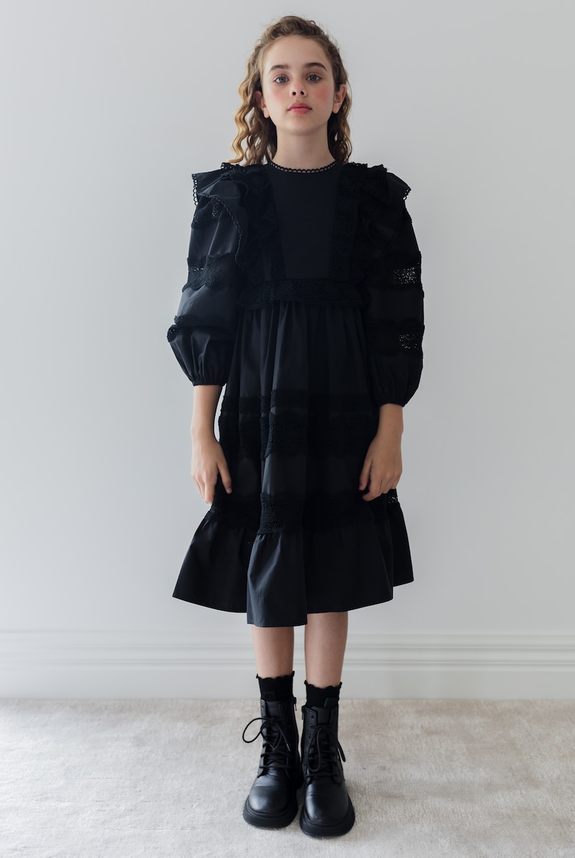 Lace-trimmed cotton dress | Petite Amalie  