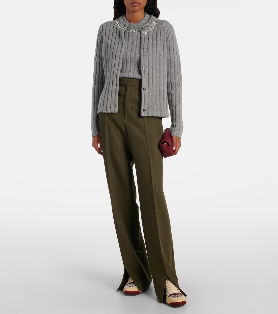 Screener embellished canvas and leather sneakers | Gucci
