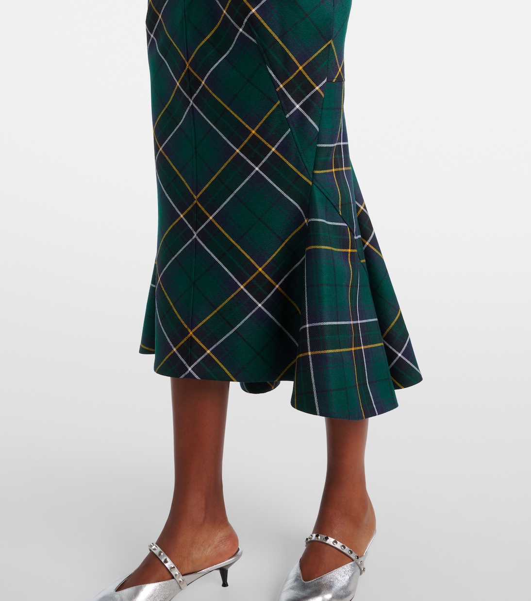 Tartan wool midi skirt | McQueen