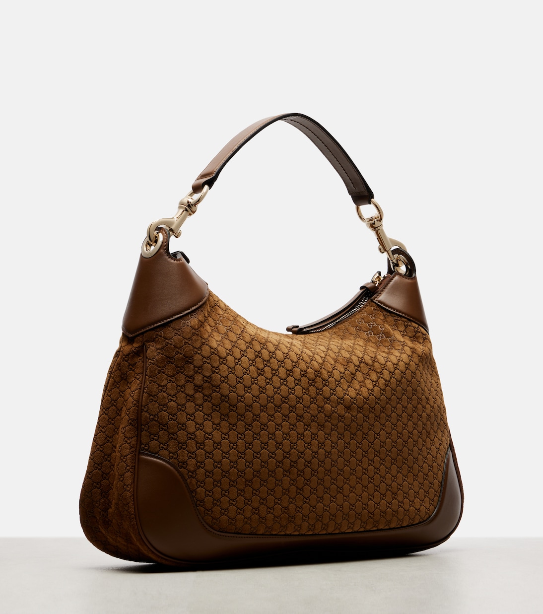 Gucci B M号绒面革单肩包 | Gucci