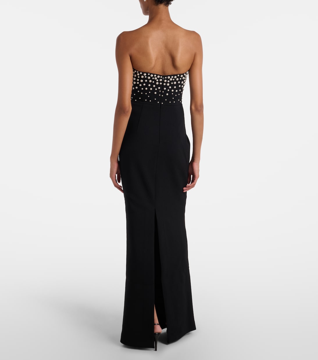 Vestido bustier de fiesta Lynette de crepé adornado | Rebecca Vallance