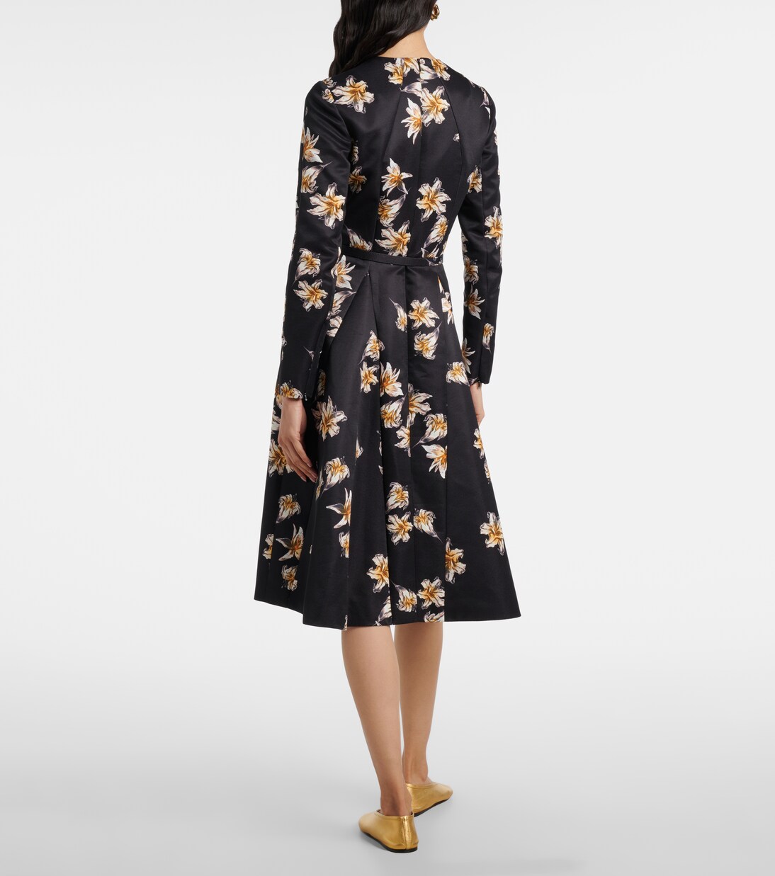 Uccellina floral duchess satin midi dress | Emilia Wickstead