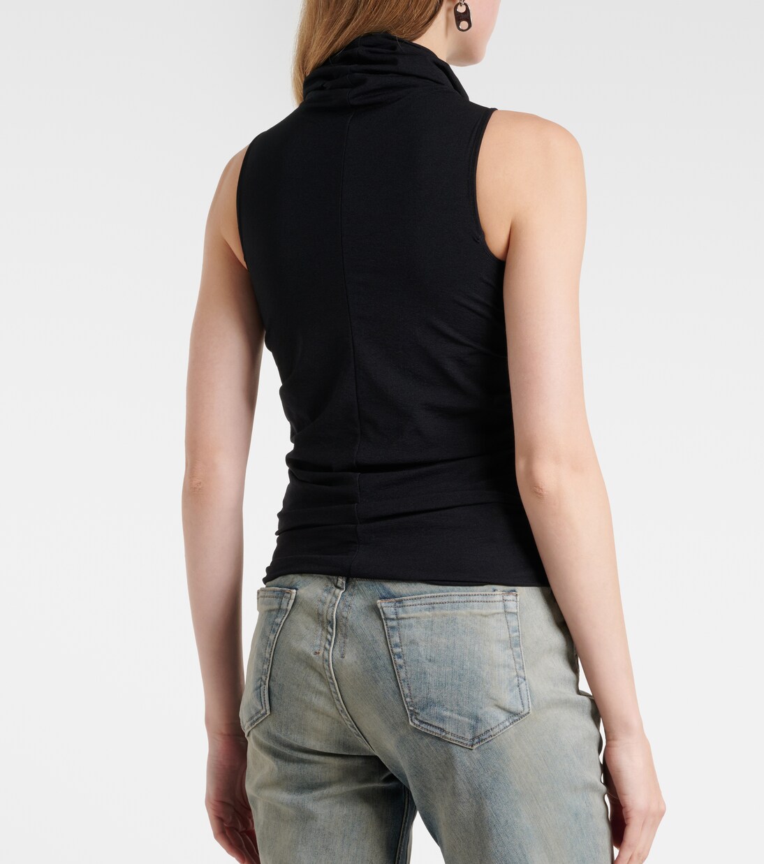 Cutout ruched jersey top | Rick Owens