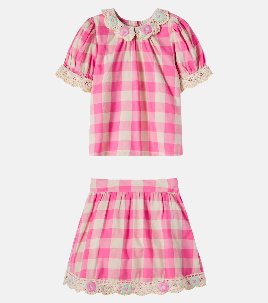 Top e gonna Anais in misto cotone con crochet | Bebe Organic