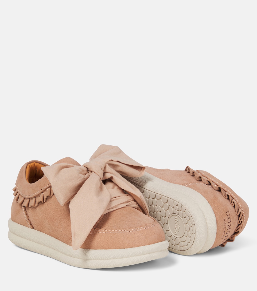 Lexley bow-trimmed leather sneakers | Donsje