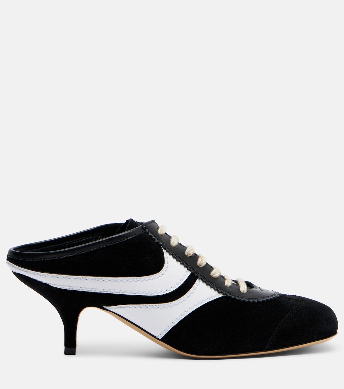 65 leather-trimmed suede mules | Dries Van Noten