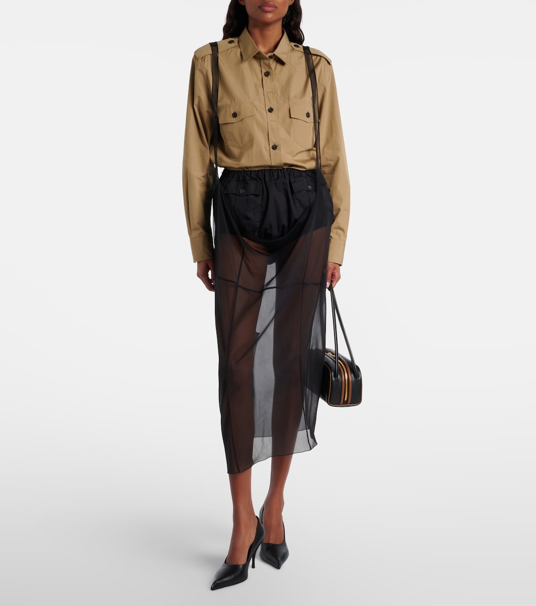 Sheer midi skirt | Prada