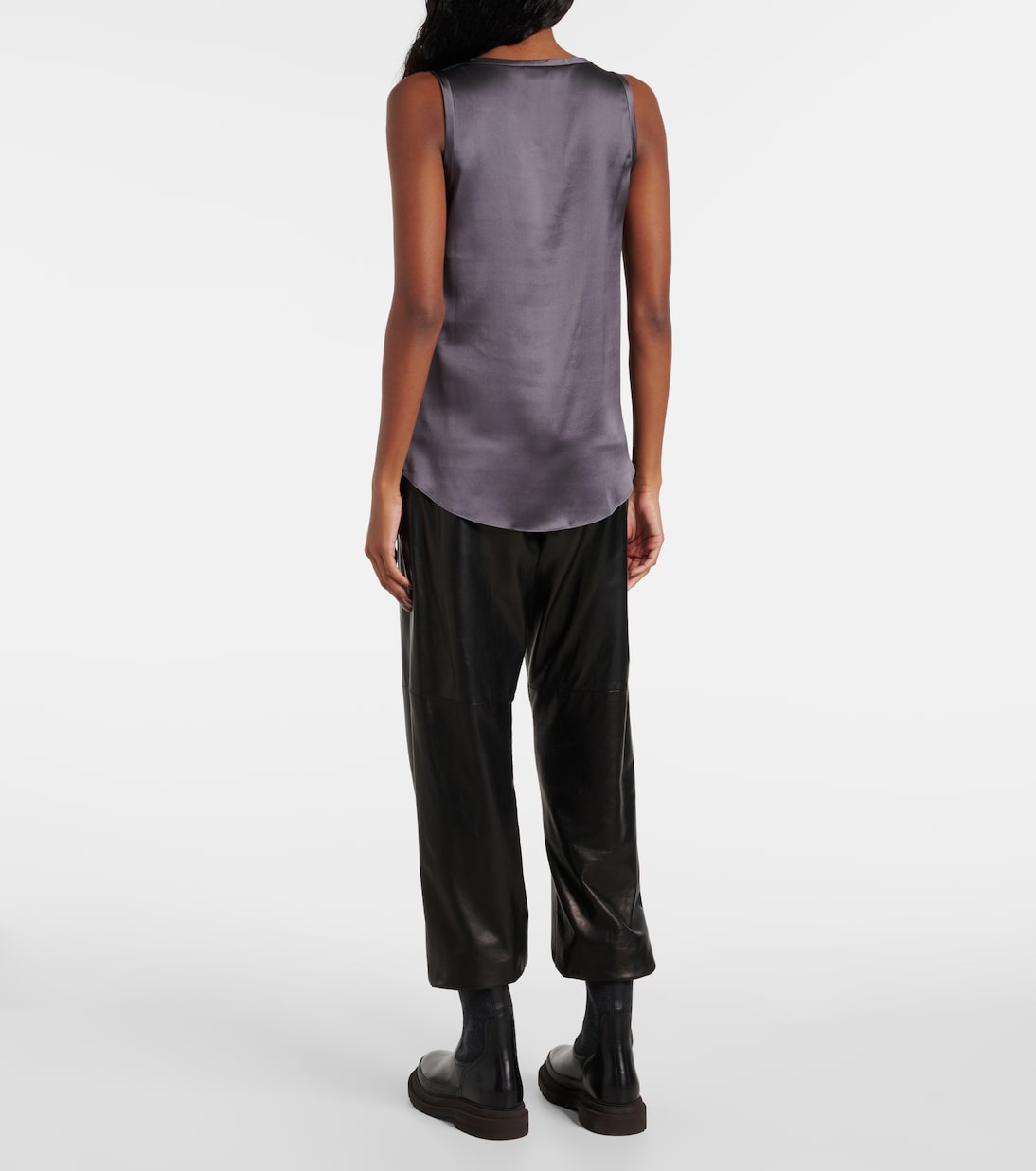 Top in raso di seta stretch | Brunello Cucinelli