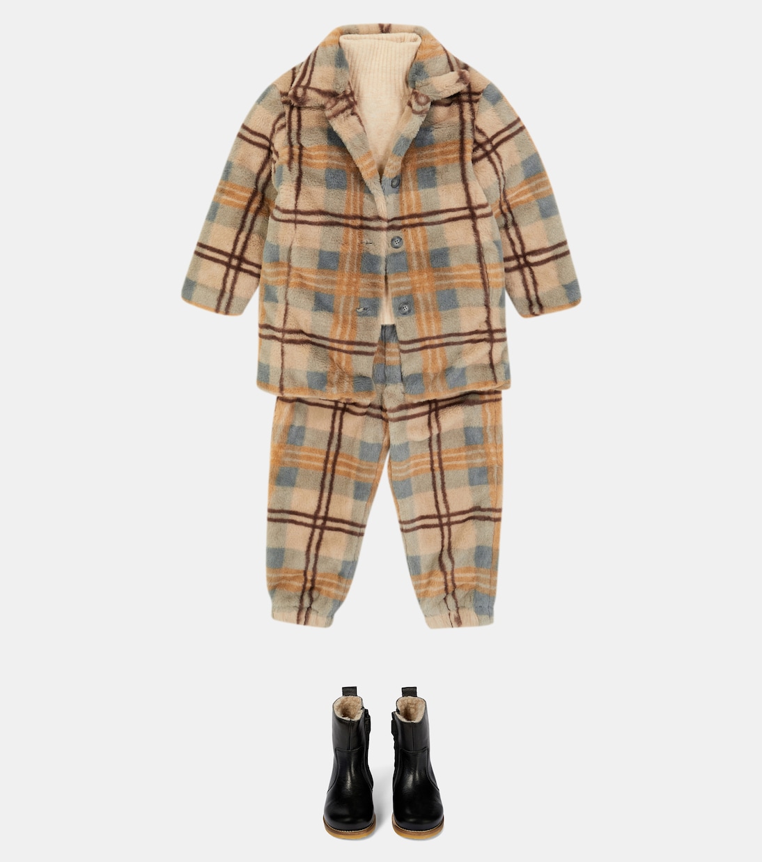 Checked faux fur coat | Paade Mode
