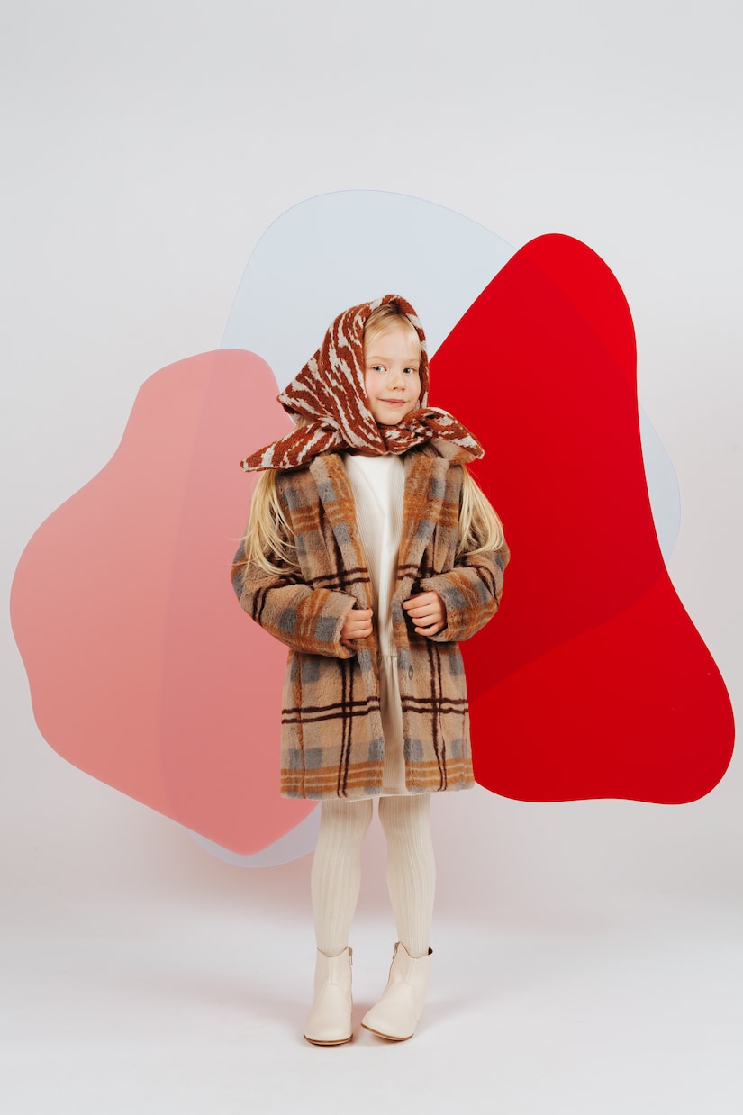Checked faux fur coat | Paade Mode