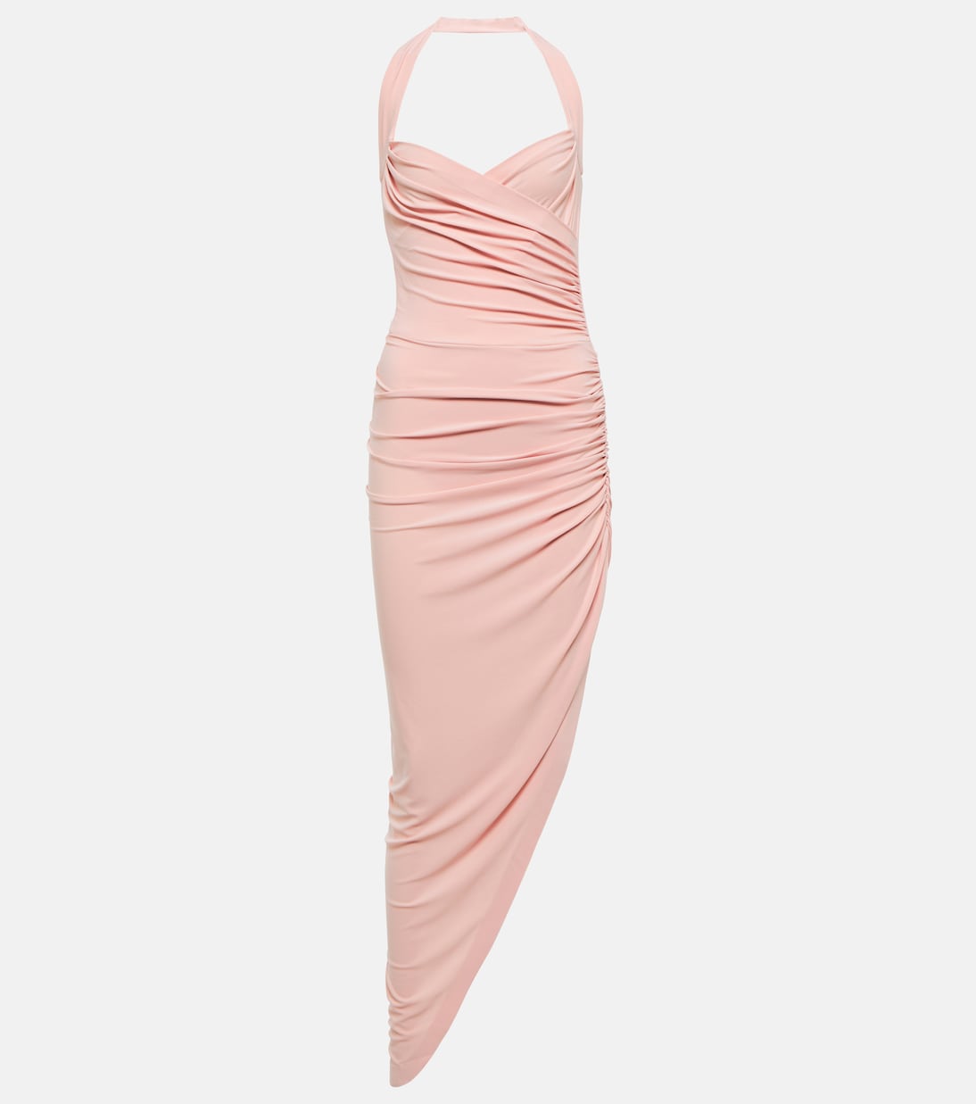 Cayla halterneck ruched midi dress | Norma Kamali