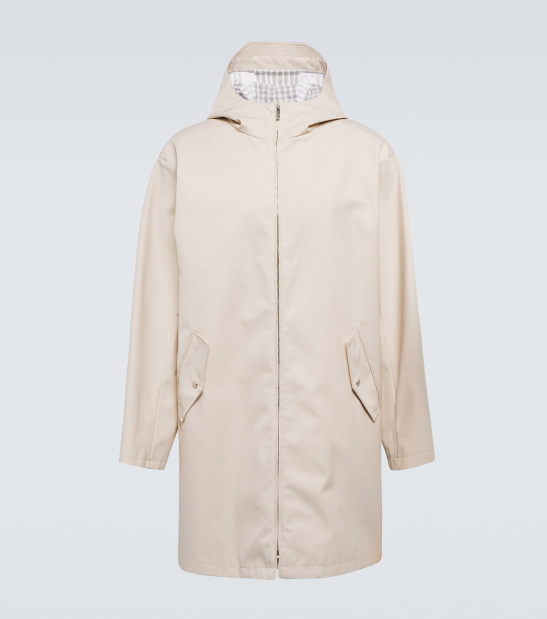 Waterproof cotton twill parka in beige Thom Browne Mytheresa