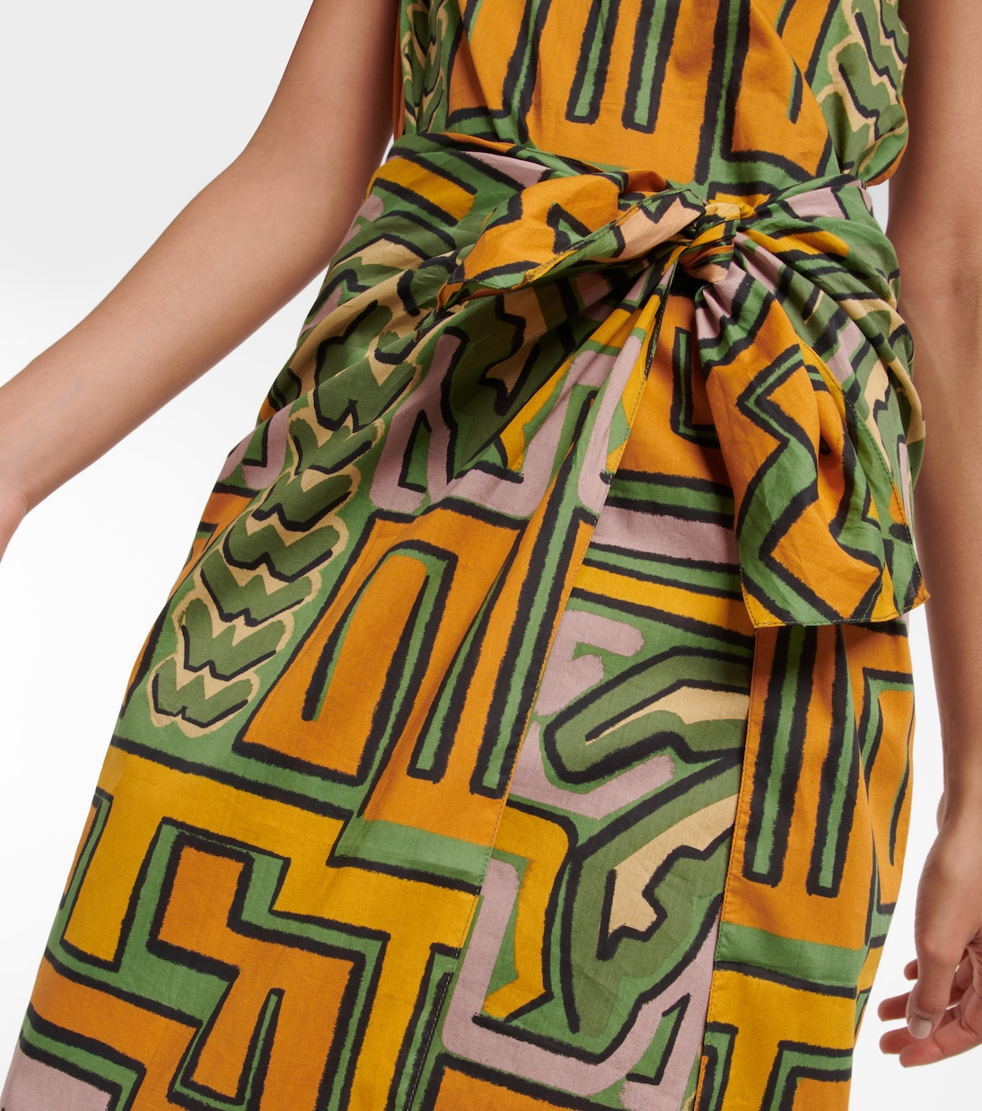 Printed one-shoulder cotton midi dress | Johanna Ortiz