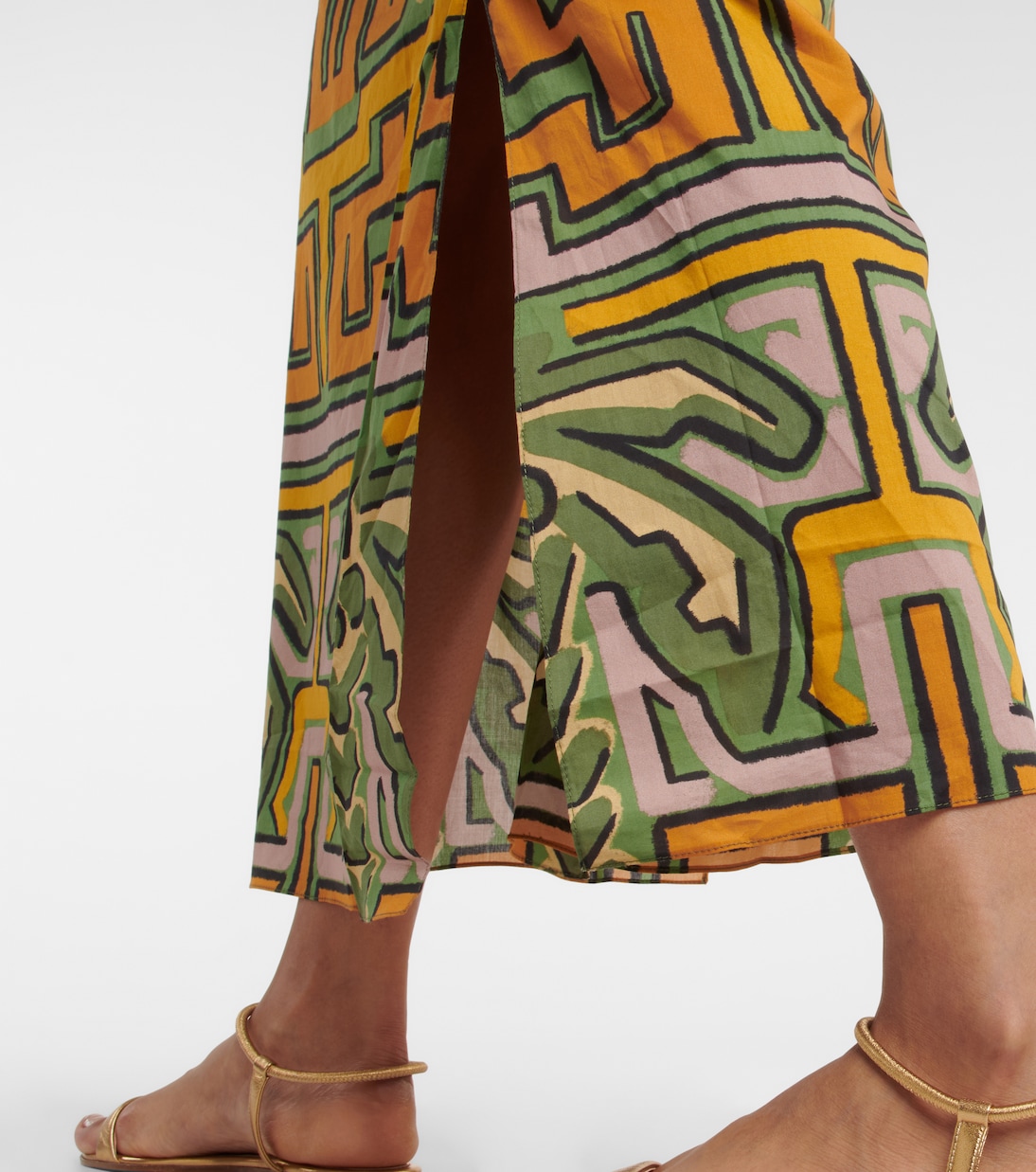 Printed one-shoulder cotton midi dress | Johanna Ortiz