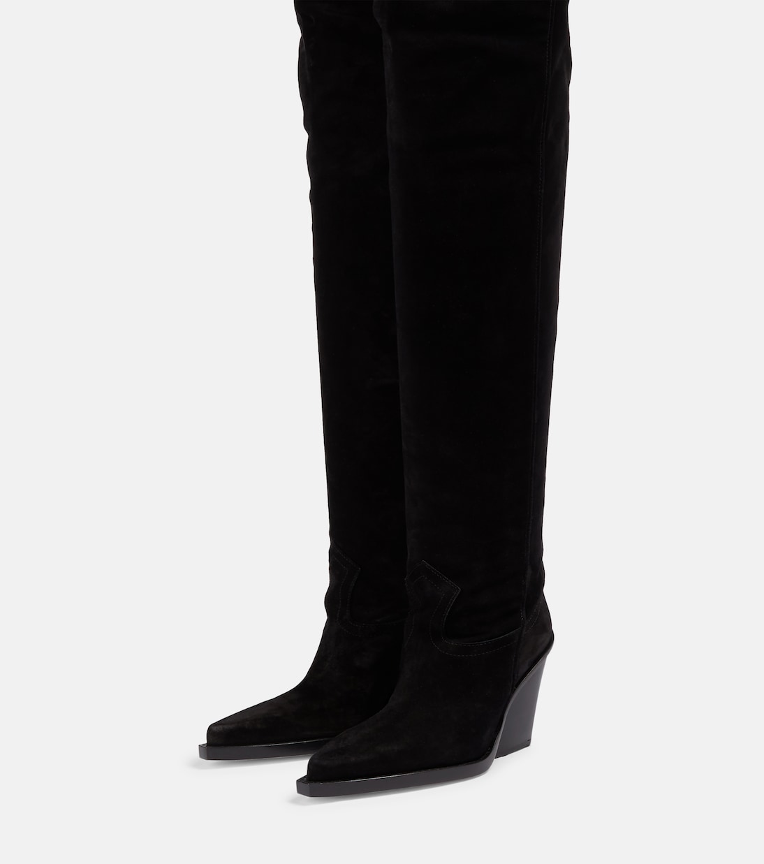 Suede over-the-knee cowboy boots | Paris Texas