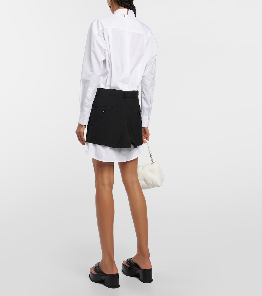 x Thomas Mason - Miniabito in cotone | Sacai