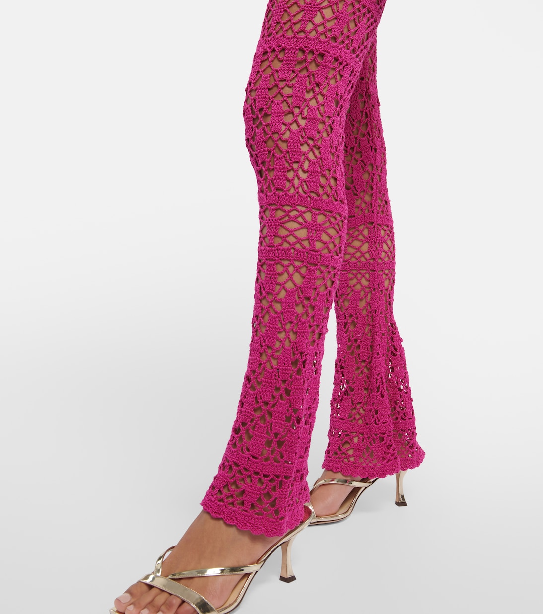 Pantalones flared Bianca de croché | Anna Kosturova