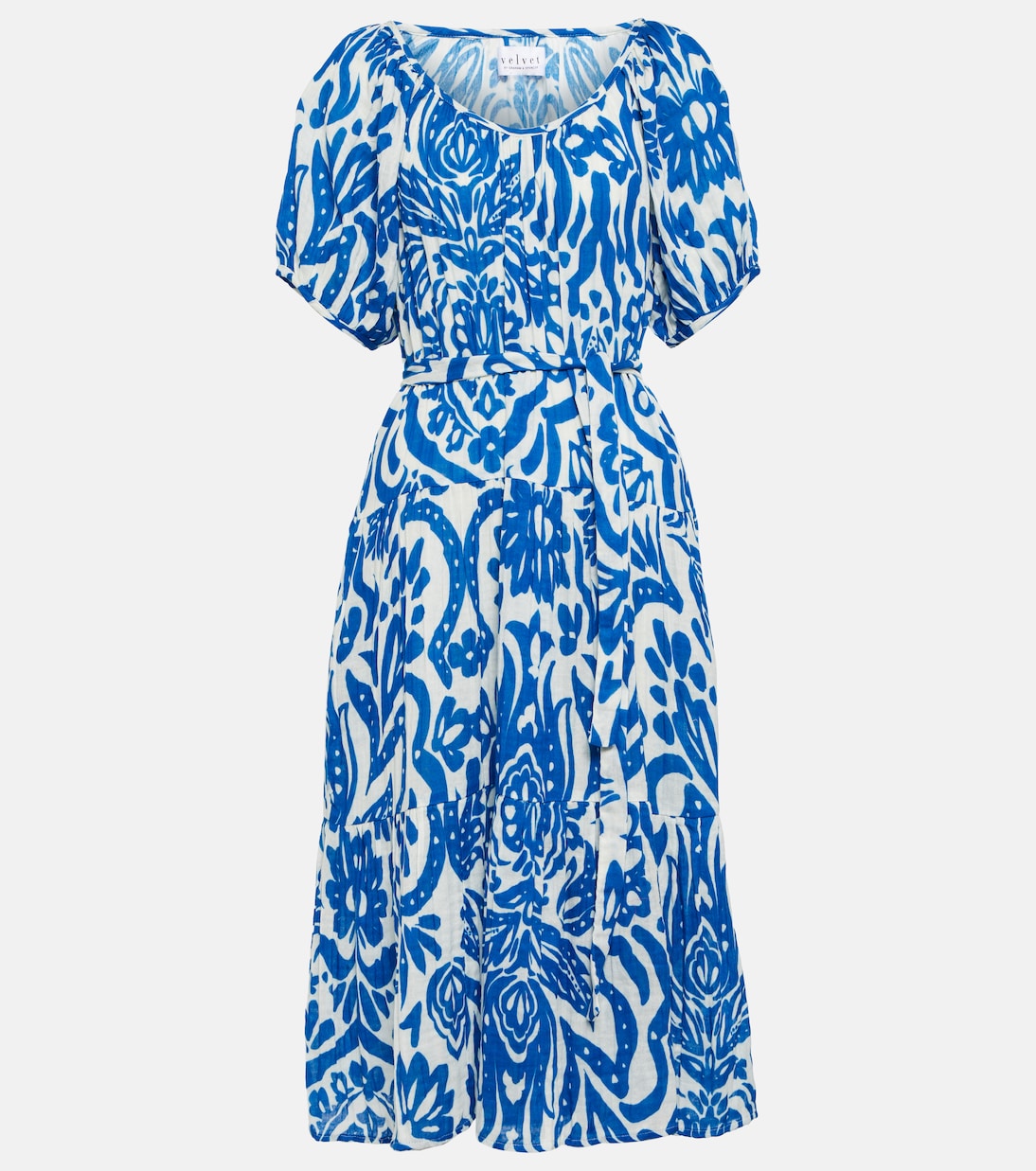 Robe midi Madilyn imprimée en coton | Velvet