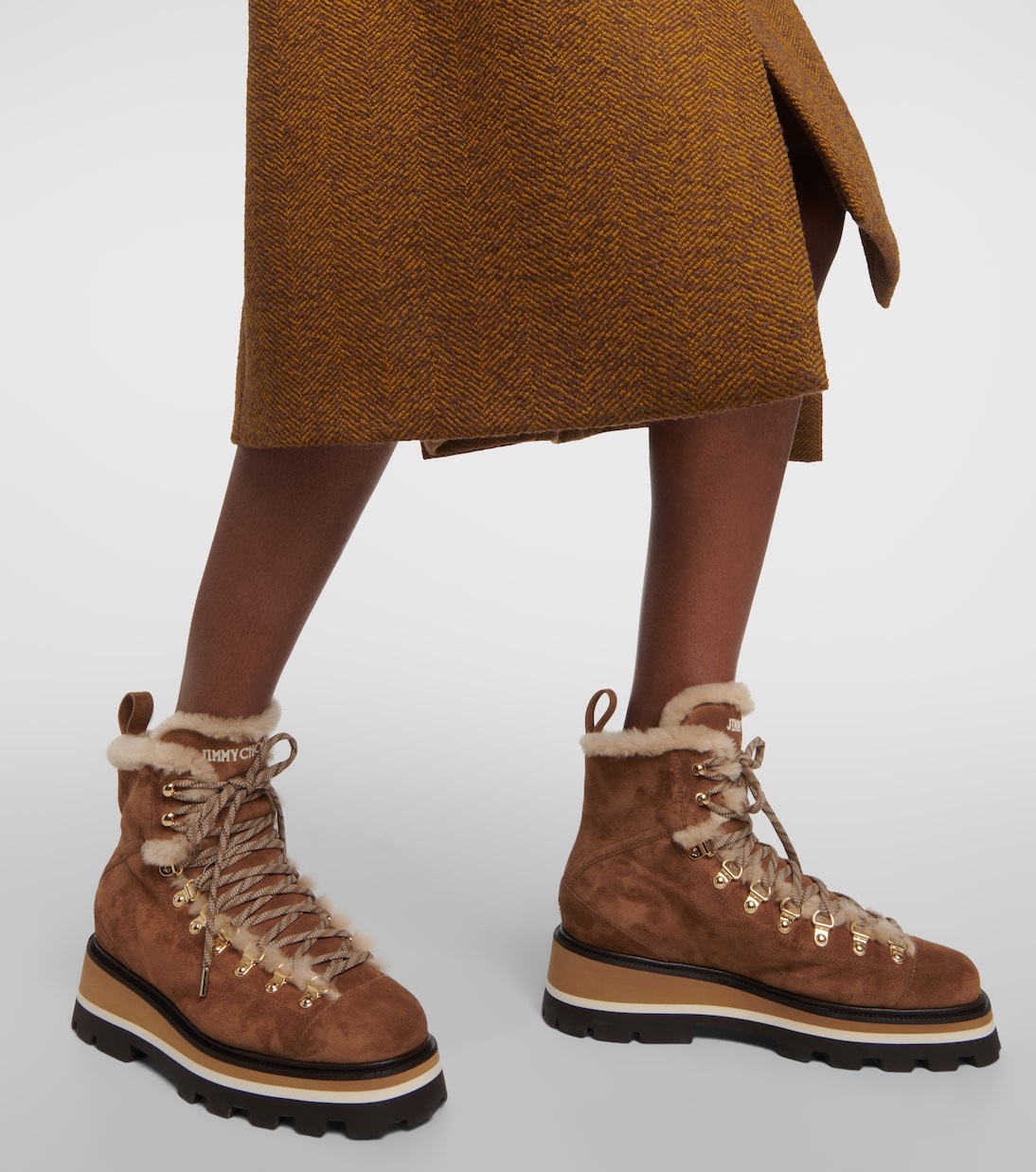 Chike shearling-lined suede ankle boots | Jimmy Choo