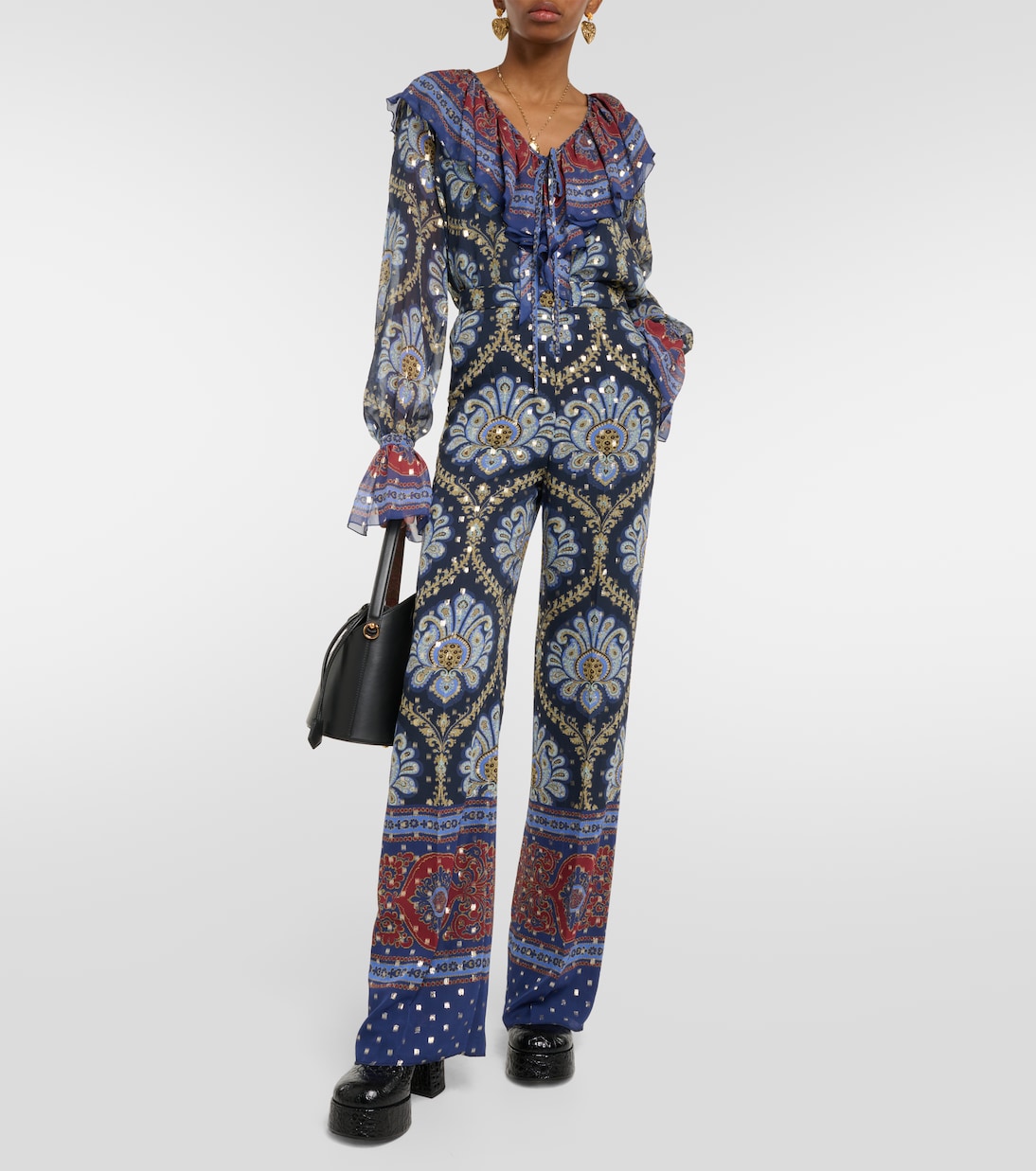 Pantaloni a gamba larga in misto seta | Etro