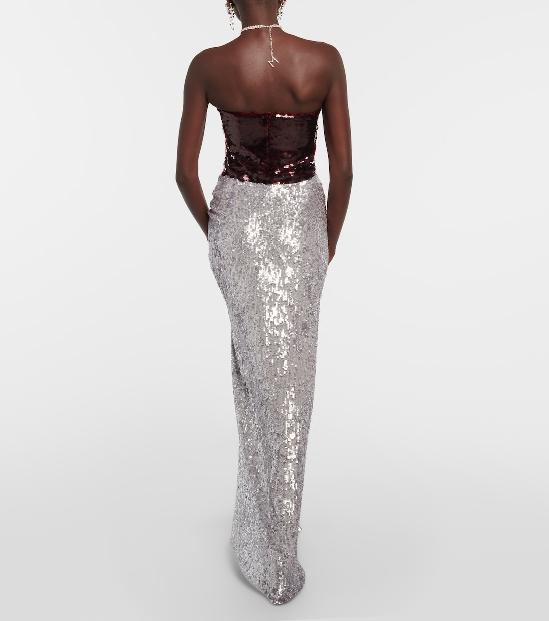 Floral-appliqué sequined maxi skirt | Magda Butrym