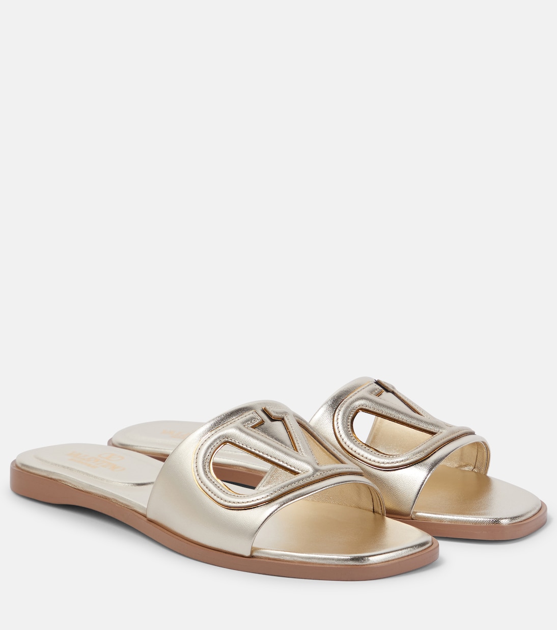 VLogo metallic leather mules | Valentino Garavani