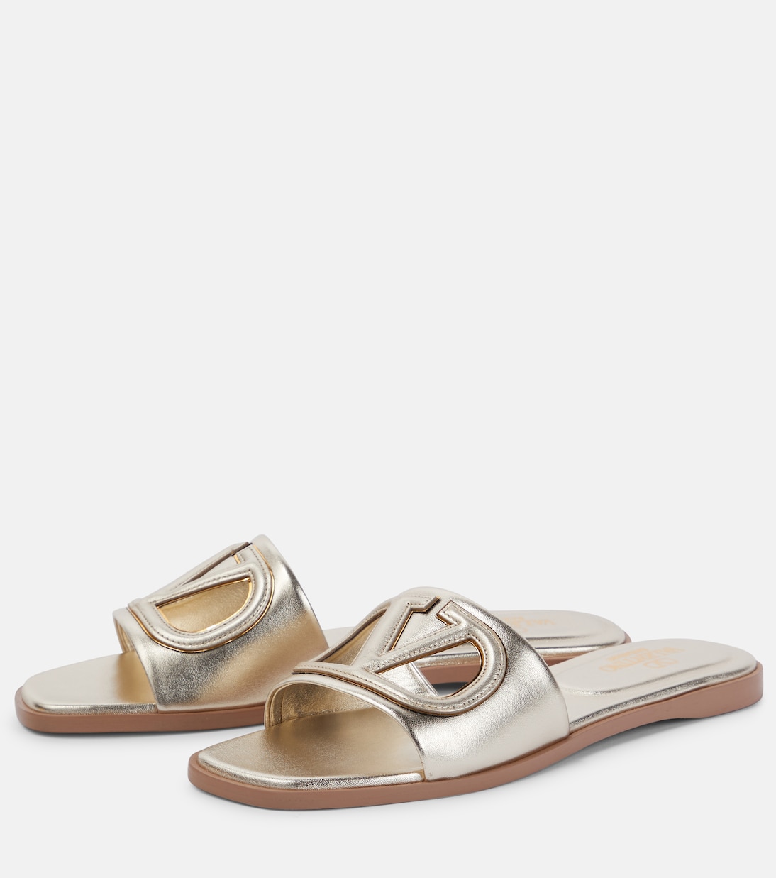 VLogo metallic leather mules | Valentino Garavani
