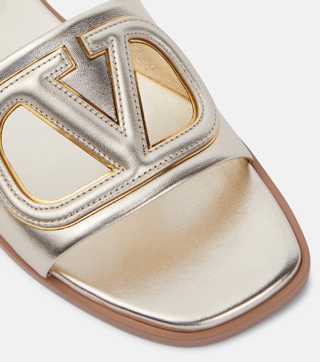 VLogo metallic leather mules | Valentino Garavani