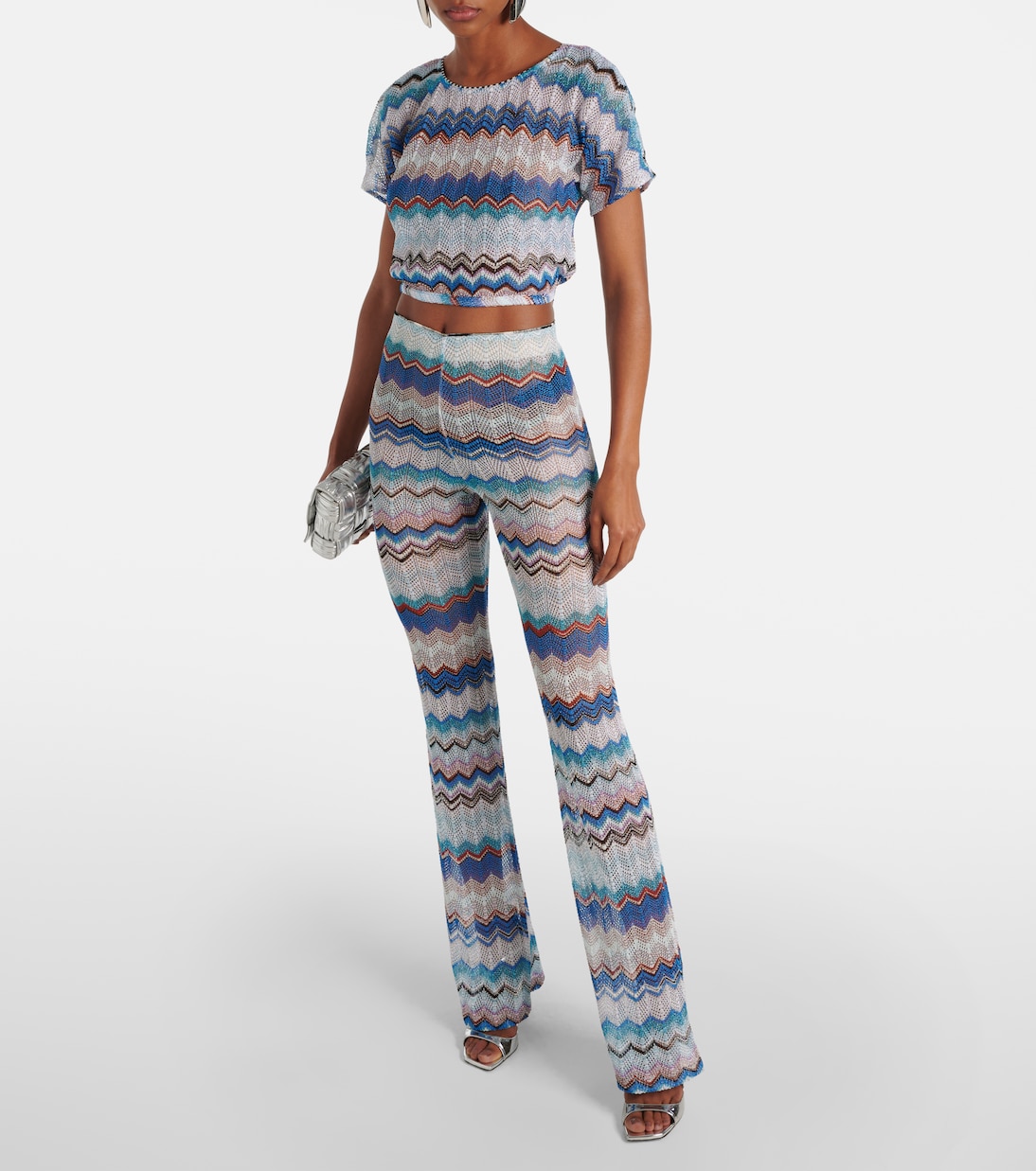 Pantalon évasé Zig Zag en crochet | Missoni Mare