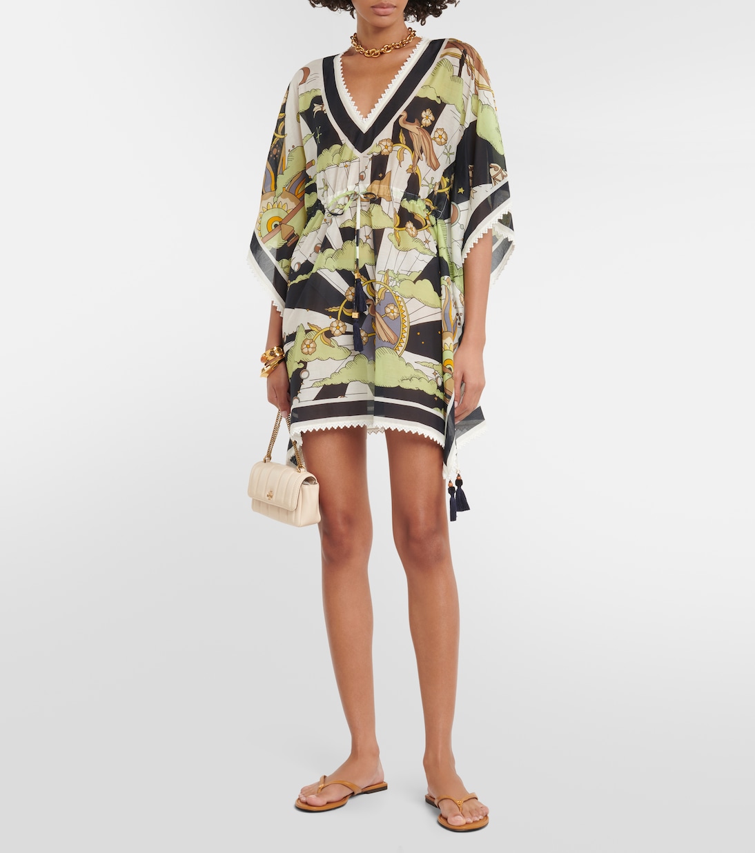 Printed cotton and silk minidress | Tory Burch