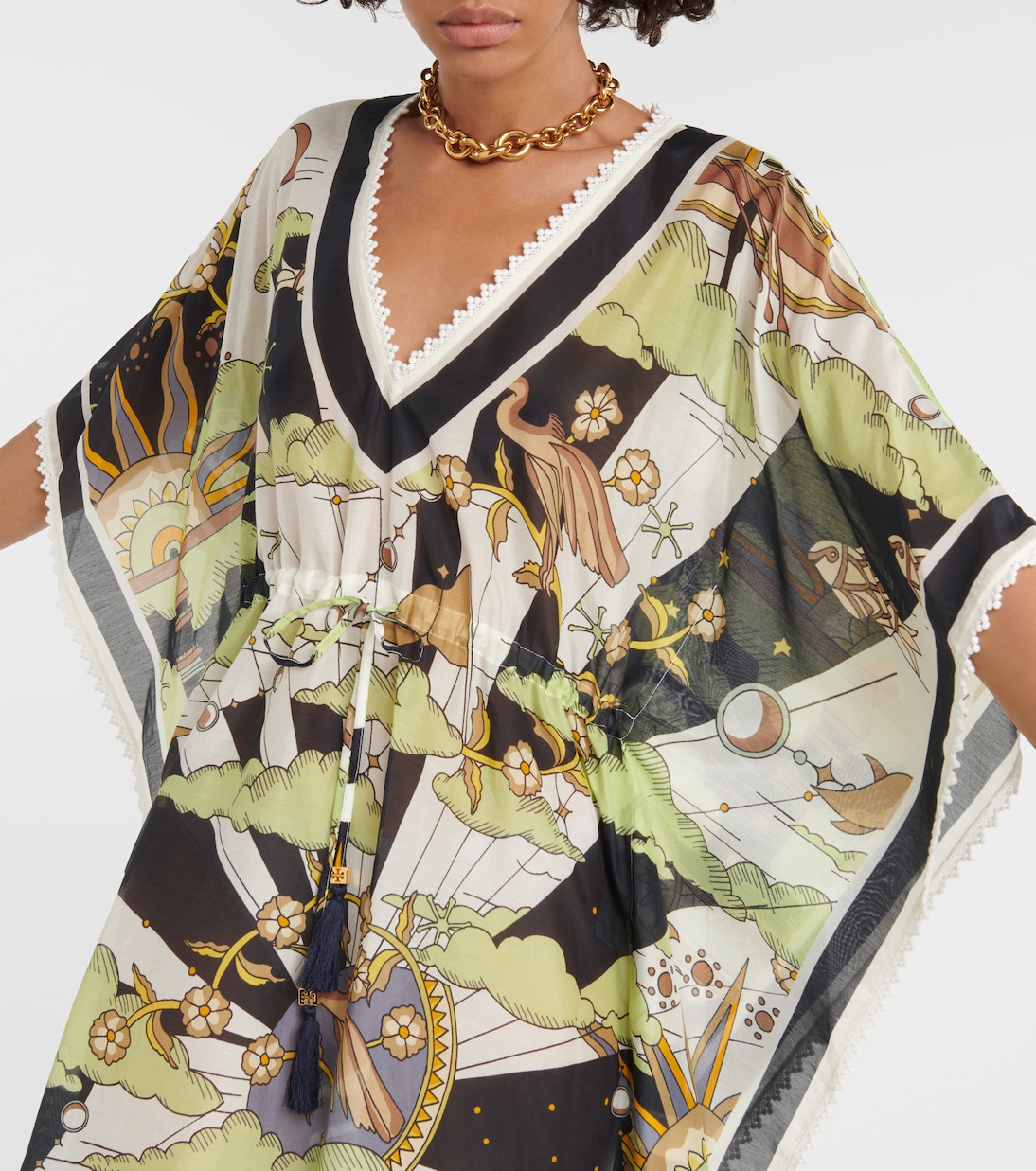 Printed cotton and silk minidress | Tory Burch