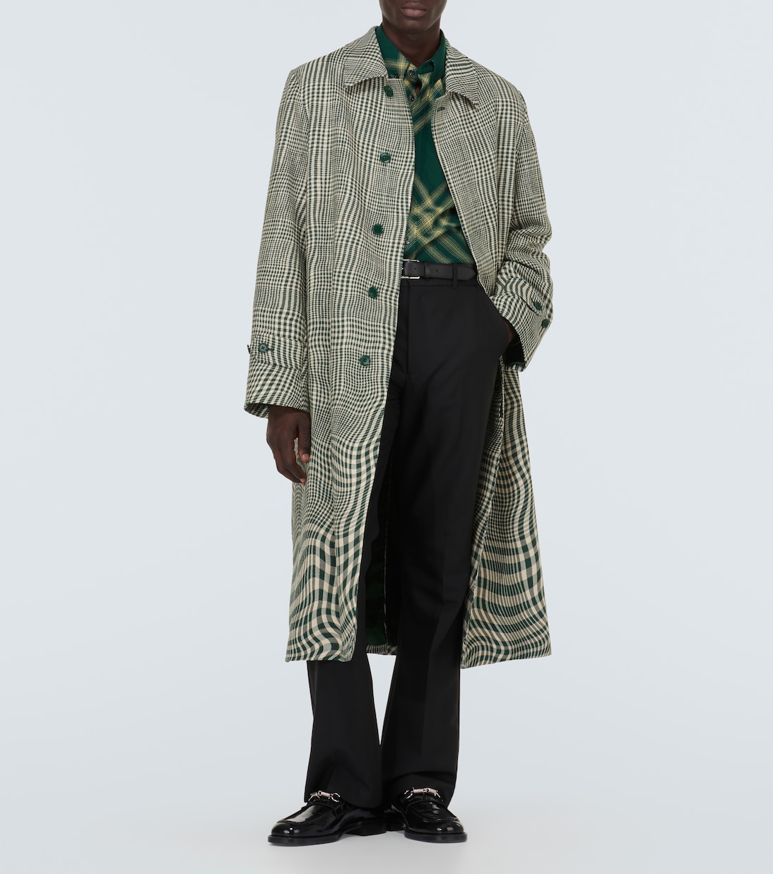 Manteau à carreaux en soie et coton | Burberry