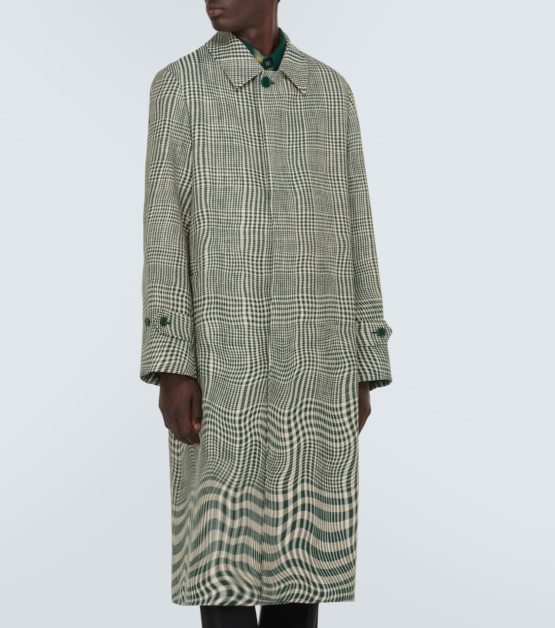 Manteau à carreaux en soie et coton | Burberry