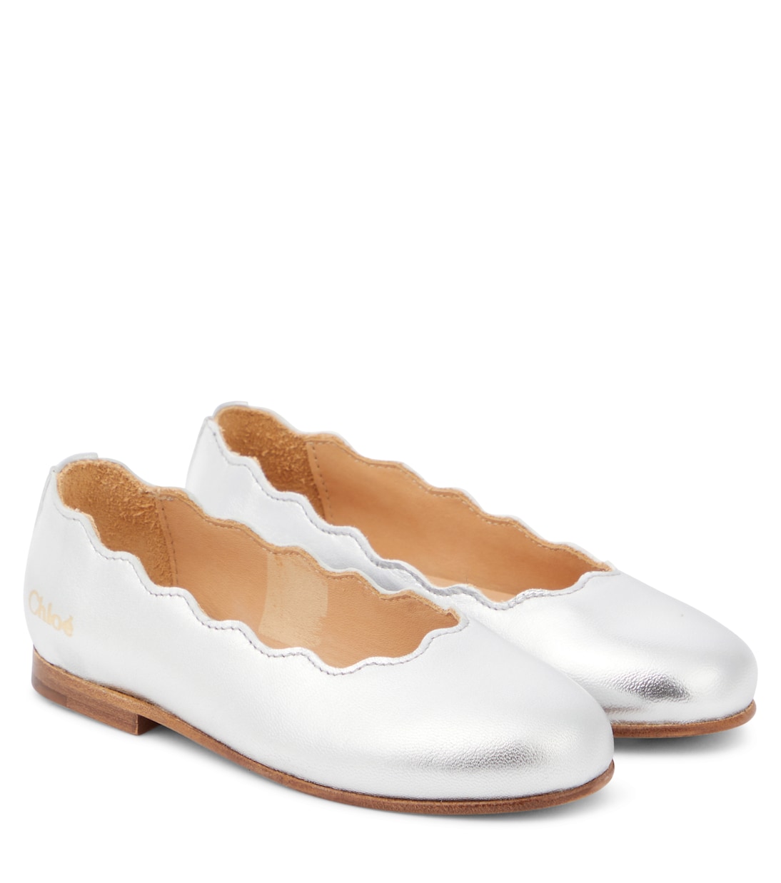 Ballerines Lauren en cuir métallisé | Chloé Kids