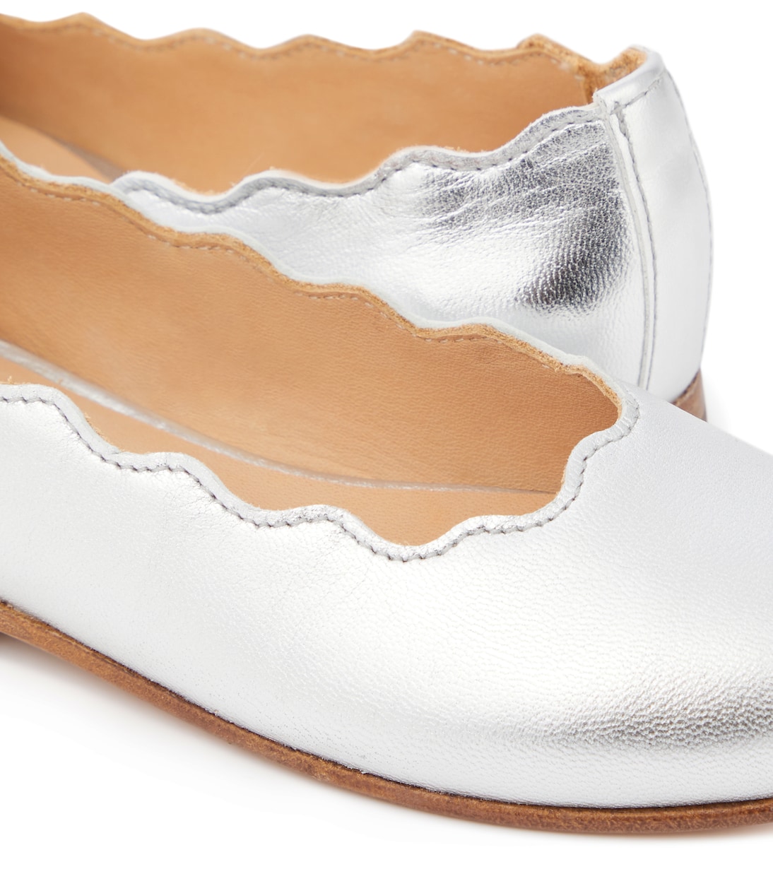 Ballerines Lauren en cuir métallisé | Chloé Kids