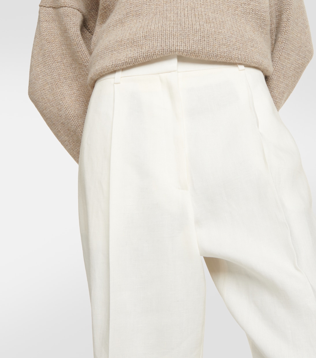 Pantaloni regular cropped Tonnie in lino | The Row