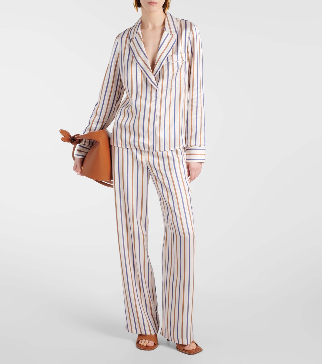 Chemise Lusanne rayée en satin | Veronica Beard