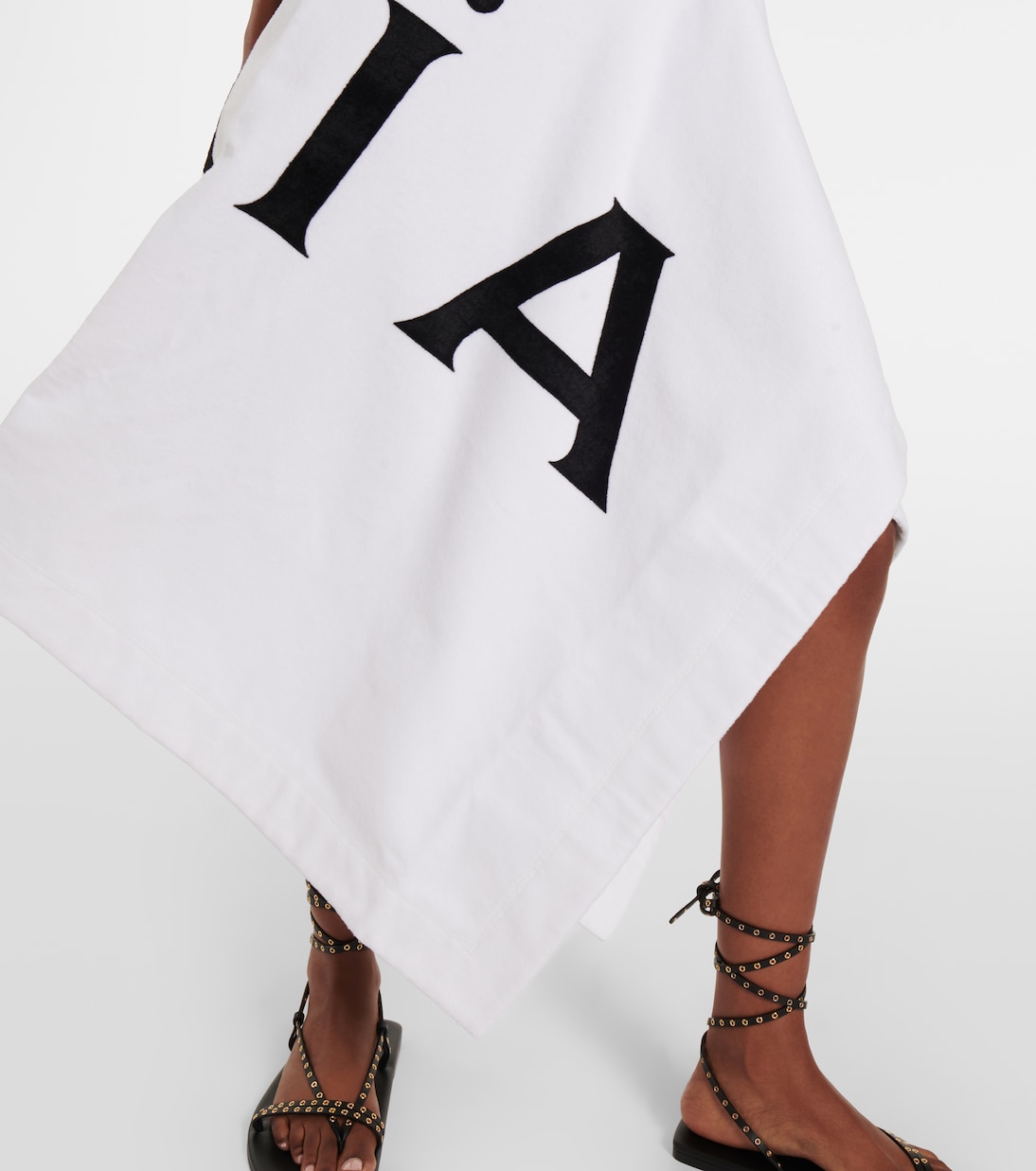 Falda midi de algodón con logo | Alaïa