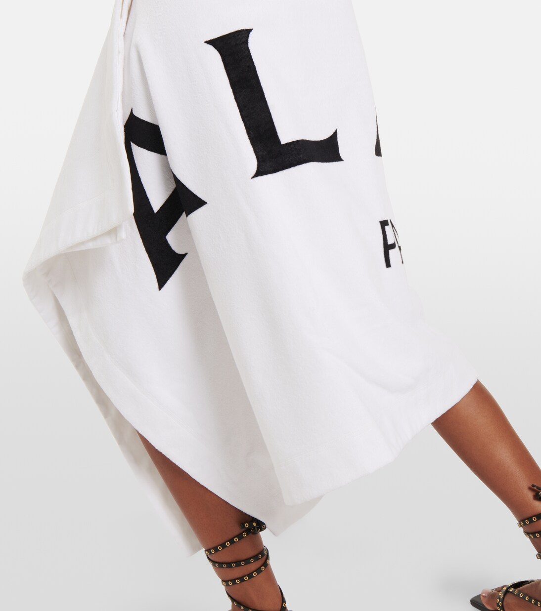 Falda midi de algodón con logo | Alaïa